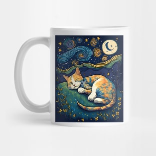 Starry Night Cat Van Cogh - Love Cats Mug